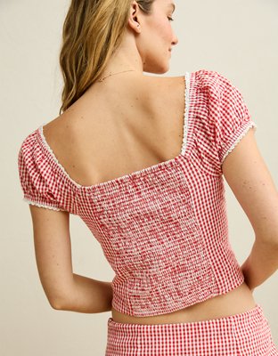 AE Short-Sleeve Corset Top