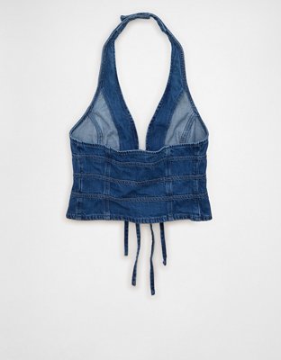 AE Denim Bow-Front Vest