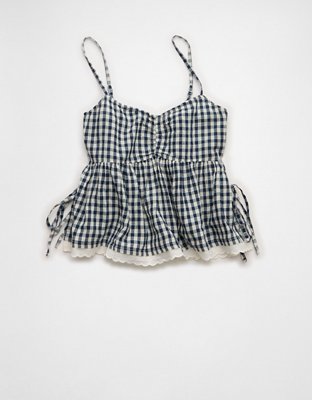 AE Gingham Side-Tie Cami | American Eagle