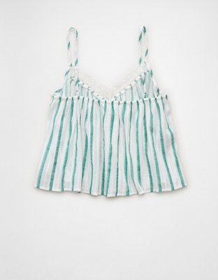 AE Cropped Lace-Trim Cami