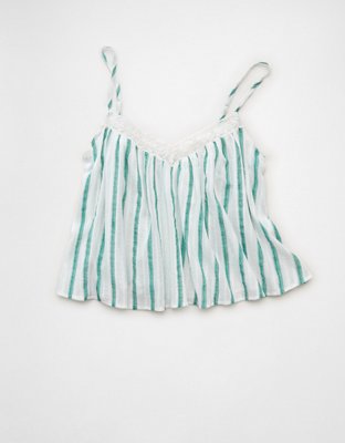 AE Cropped Lace-Trim Cami