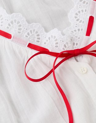 AE Short-Sleeve Ribbon Blouse | American Eagle