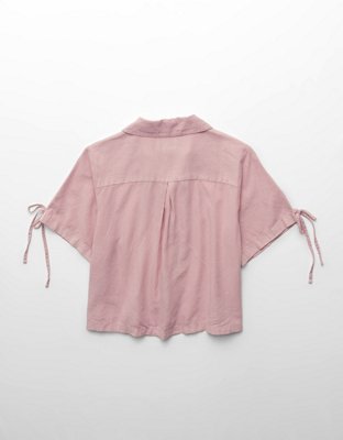 AE Linen-Blend Button-Up Shirt