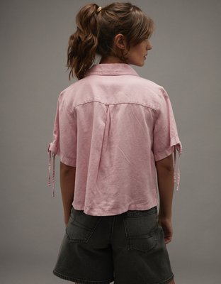 AE Linen-Blend Button-Up Shirt