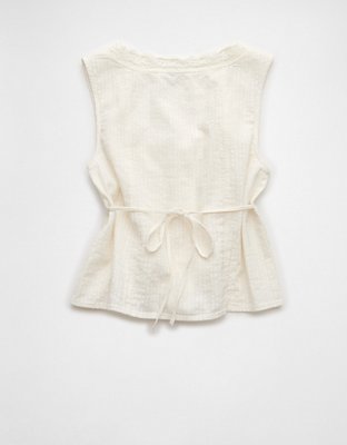 AE Lace-Trim Button-Up Cami