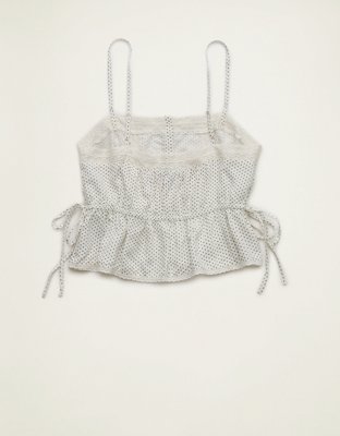 AE Lace-Trim Button-Up Cami