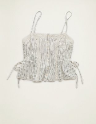 AE Lace-Trim Button-Up Cami