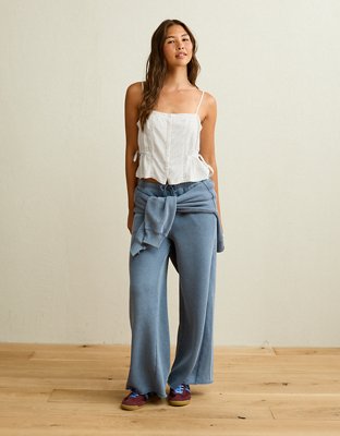 AE Lace-Trim Button-Up Cami