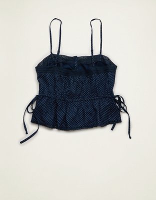 AE Lace-Trim Button-Up Cami