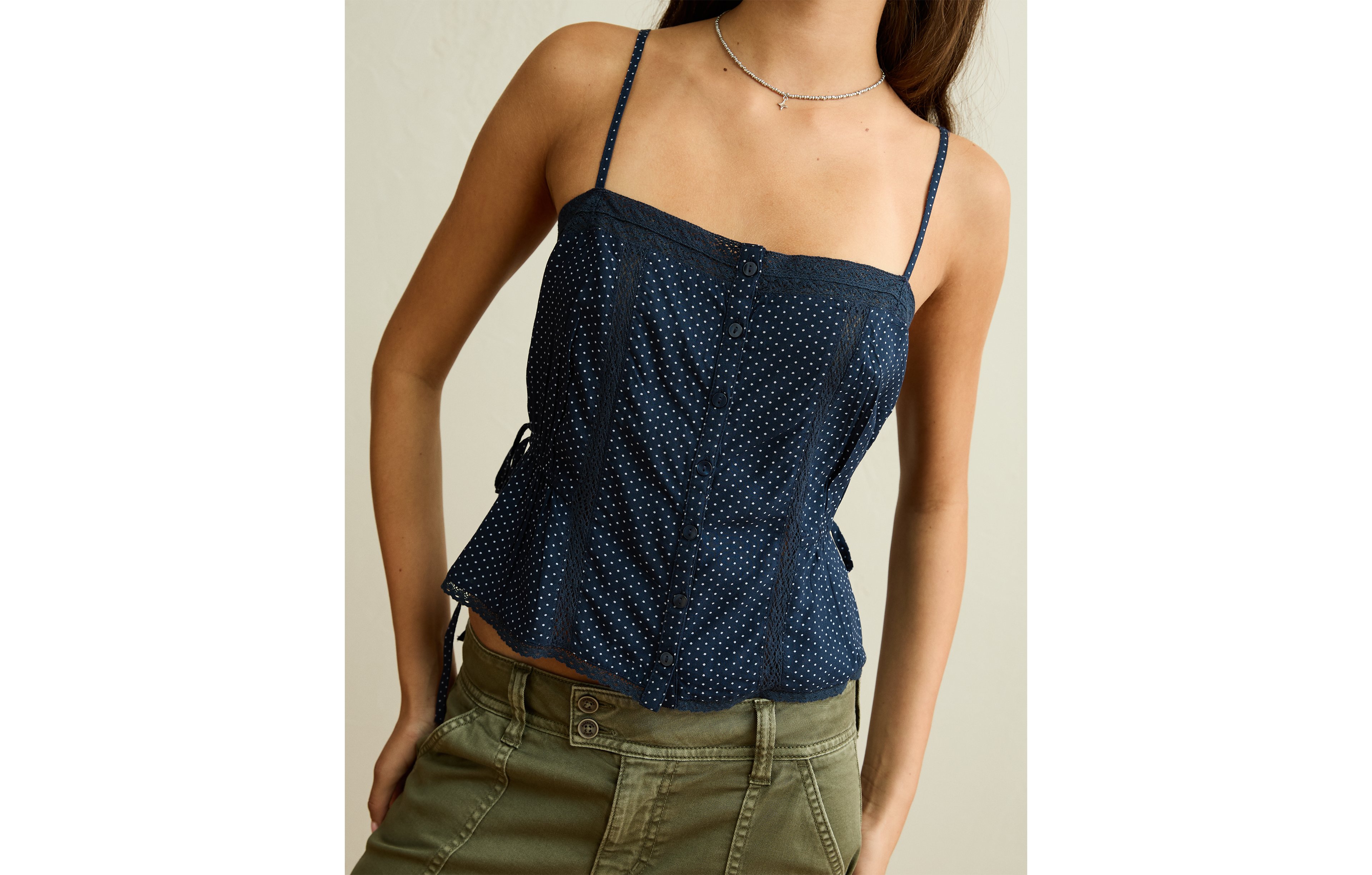 AE Tie-Waist Button-Up Cami