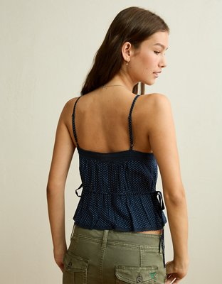 AE Lace-Trim Button-Up Cami