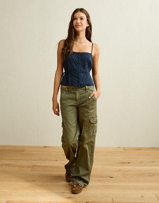AE Lace-Trim Button-Up Cami