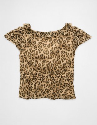 AE Chiffon Flutter Sleeve Shirt