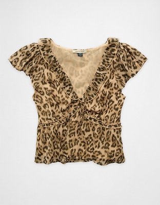 AE Chiffon Flutter Sleeve Shirt