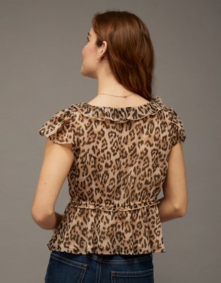 AE Chiffon Flutter Sleeve Shirt