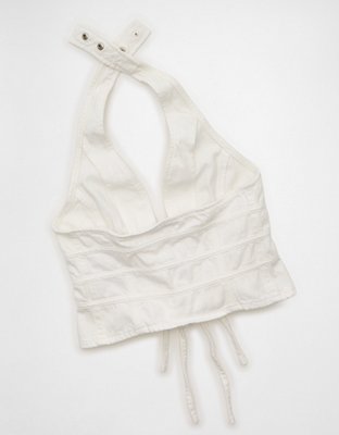 AE Denim Bow-Front Vest