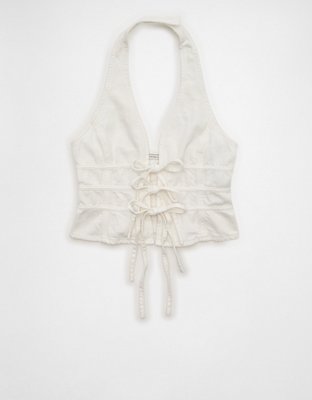 AE Denim Bow-Front Vest