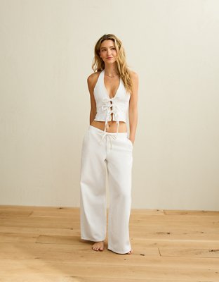 AE Denim Bow-Front Vest