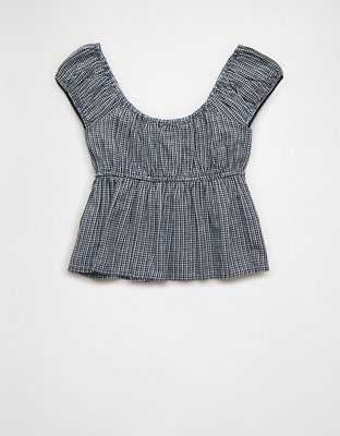 AE Cap-Sleeve Button-Up Top