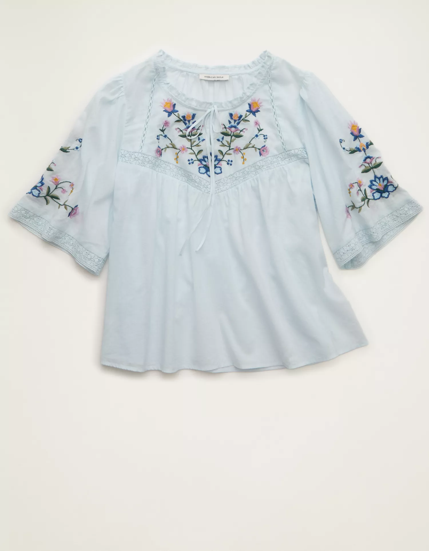 AE Flutter-Sleeve Embroidered Top - thumbnail 4