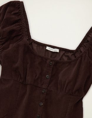 AE Short-Sleeve Button-Up Top