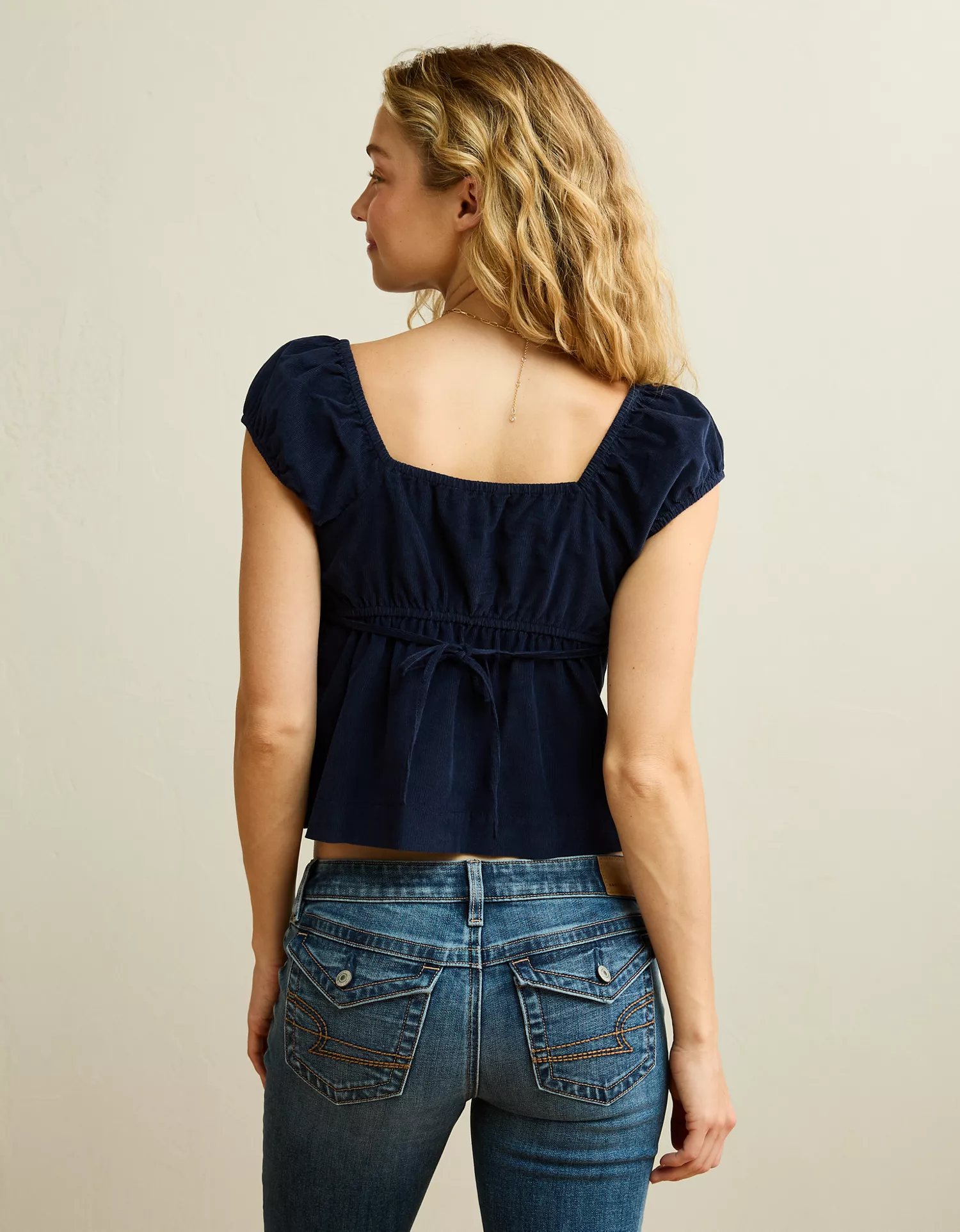 AE Short-Sleeve Button-Up Top - thumbnail 2