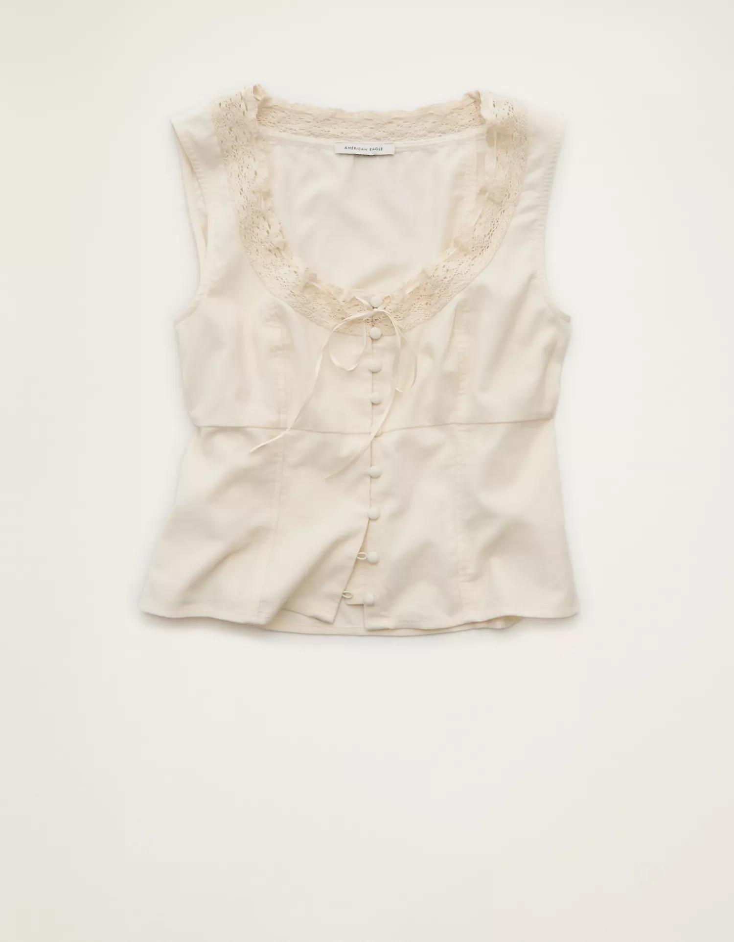 AE Lace-Trim Scoop Neck Tank - thumbnail 4