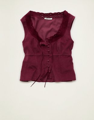 AE Lace-Trim Scoop Neck Tank