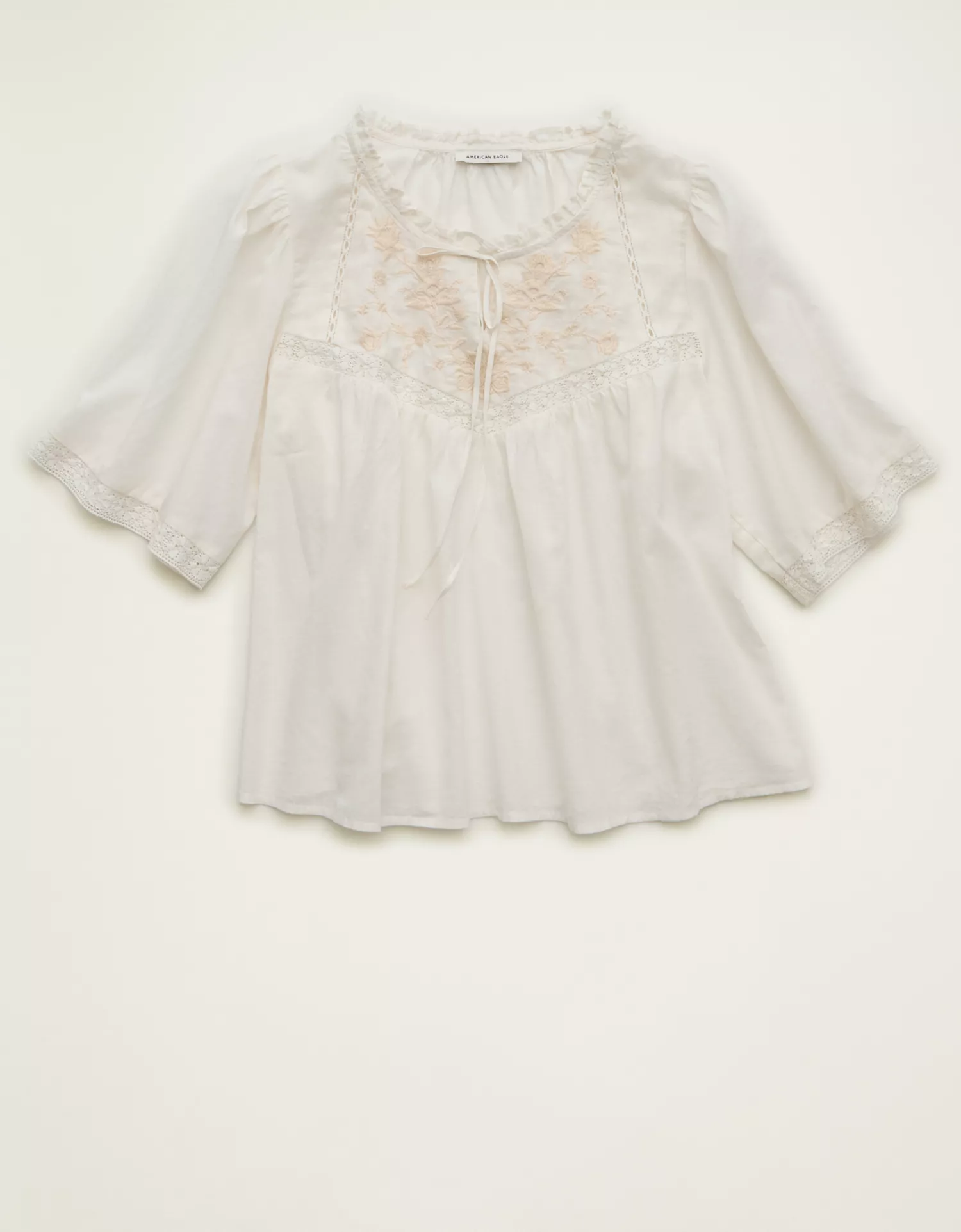 AE Flutter-Sleeve Embroidered Top - thumbnail 10