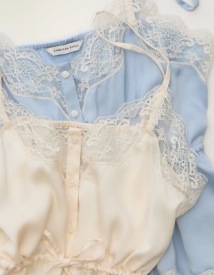 AE Lace Trim Button-Up Top