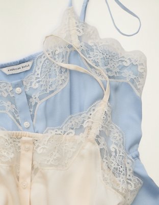 AE Lace Trim Button-Up Top