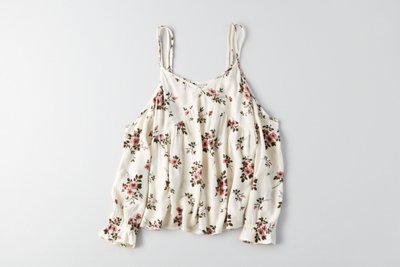 Женские топы American Eagle AE Printed Cold Shoulder Top — фото 3