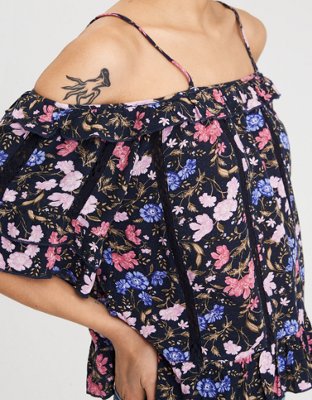 Женские топы American Eagle AE COLD SHOULDER PRINTED TOP — фото 4