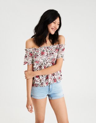 AE Floral Off-the-Shoulder Top