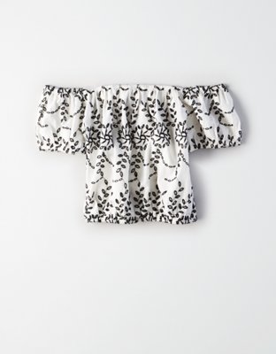 Женские топы American Eagle AE Bubble Crop Top — фото 3