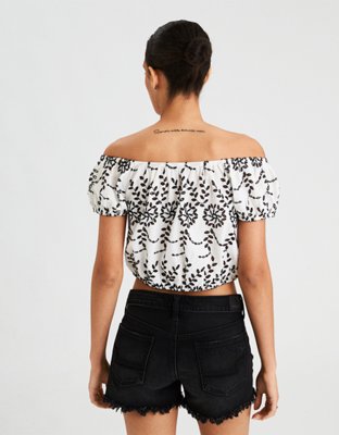 Женские топы American Eagle AE Bubble Crop Top — фото 2