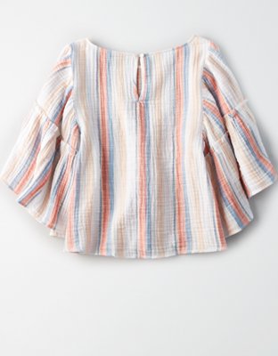 Женские топы American Eagle AE Wide Ruffle Sleeve Top — фото 4