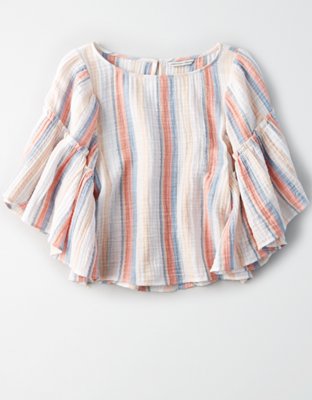 Женские топы American Eagle AE Wide Ruffle Sleeve Top — фото 3