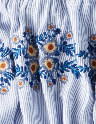 Женские топы American Eagle AE Embroidered Cold Shoulder Top — фото 5