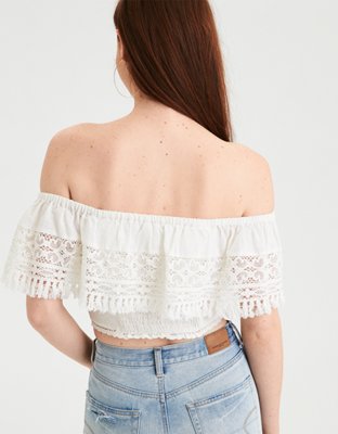 Женские топы American Eagle AE Off-The-Shoulder Crochet Top — фото 2