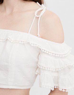 Женские топы American Eagle AE Off-The-Shoulder Pom Pom Top — фото 5