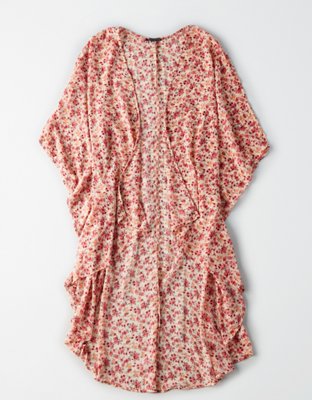 Женские топы American Eagle AE High-Low Chiffon Kimono — фото 3