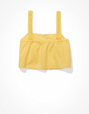 Женские топы American Eagle AE Cropped Button-Up Tank Top — фото 4