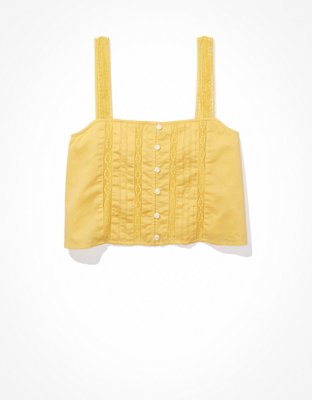 Женские топы American Eagle AE Cropped Button-Up Tank Top — фото 3