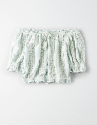 Женские топы American Eagle AE Off-The-Shoulder Tie Up Top — фото 3