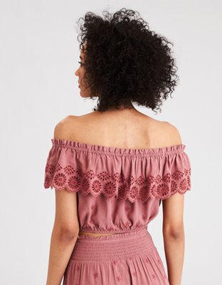 Женские топы American Eagle AE Off-The-Shoulder Crop Top — фото 2