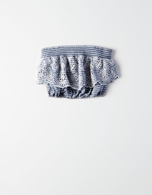 Женские топы American Eagle AE Off-The-Shoulder Double Lace Tube Top — фото 3