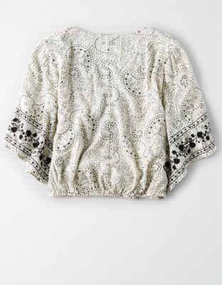 Женские топы American Eagle AE Long Sleeve Wrap Top — фото 4
