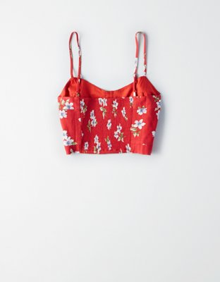 AE Button Front Cropped Cami