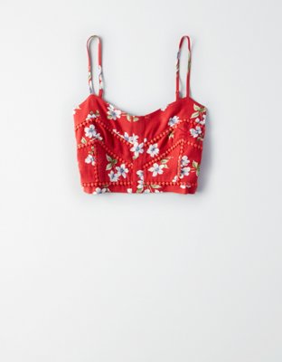 AE Button Front Cropped Cami